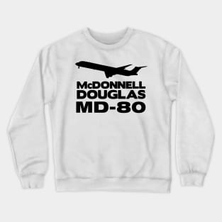 McDonnell Douglas MD-80 Silhouette Print (Black) Crewneck Sweatshirt